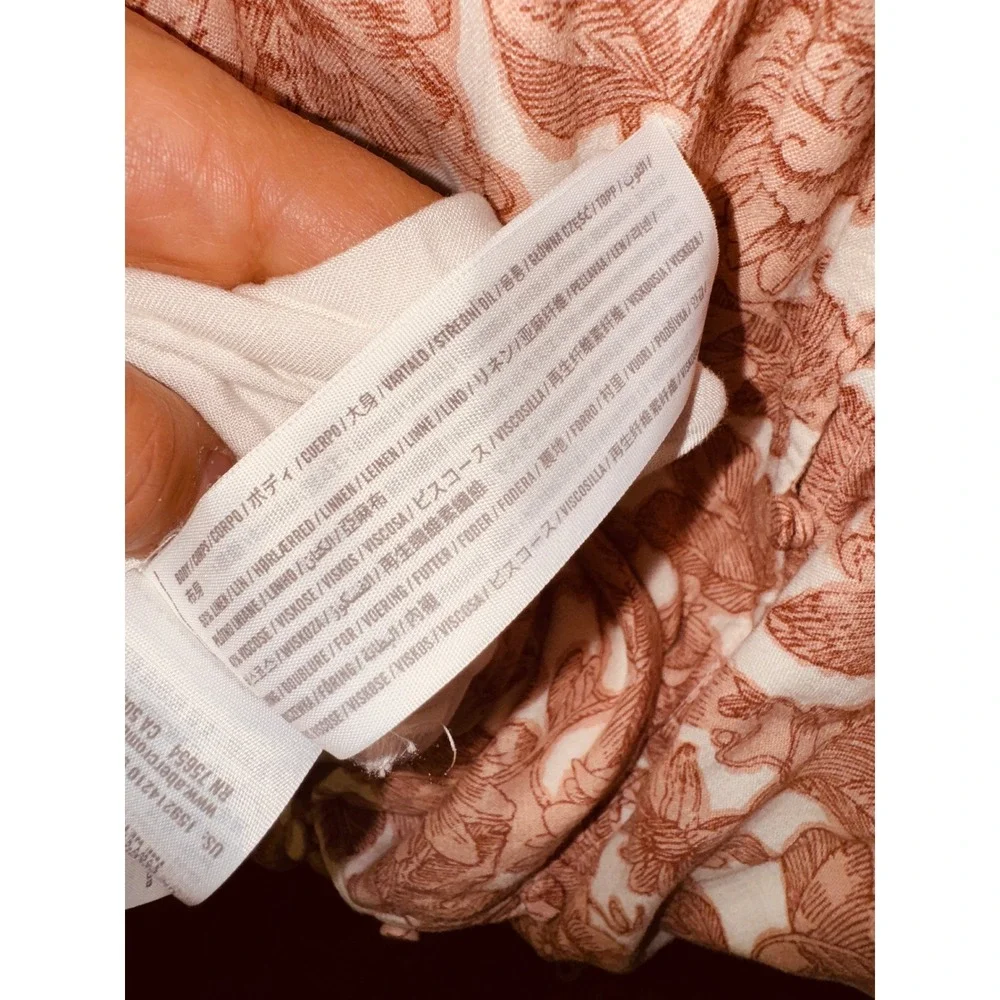 Abercrombie & Fitch Boho Linen Blend Floral V-Neck Maxi Dress Large Cottagecore